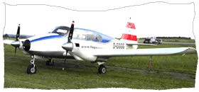 D-GGGG, Verstellpropeller, 5 Sitzplätze, IFR, HSI, RMI, FMS, GNSS 430, Autopilot, Stormscope, Lycoming, 2x160 PS, Schulung